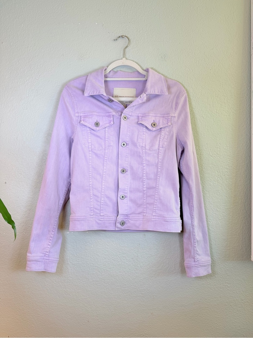 Adriano Golschmied Robyn Lavender Pastel Purple Stretch Classic Jean Jacket L